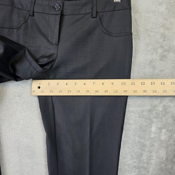 BCBGMAXAZRIA Pants Womens 2 Black Wool Blend Dress Straight Leg Stretch PLL2C914 - Picture 6 of 12